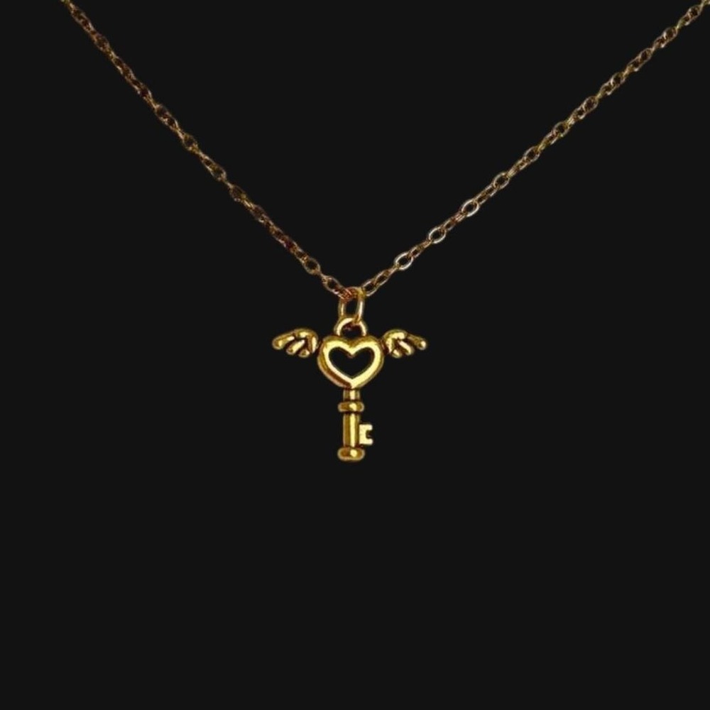 brand new handmade 18K gold-plated steel key necklace whimsigoth harry potter